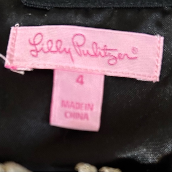 Lilly Pulitzer Strapless Black & Gold Formal Dress Size 4 - Picture 3 of 10